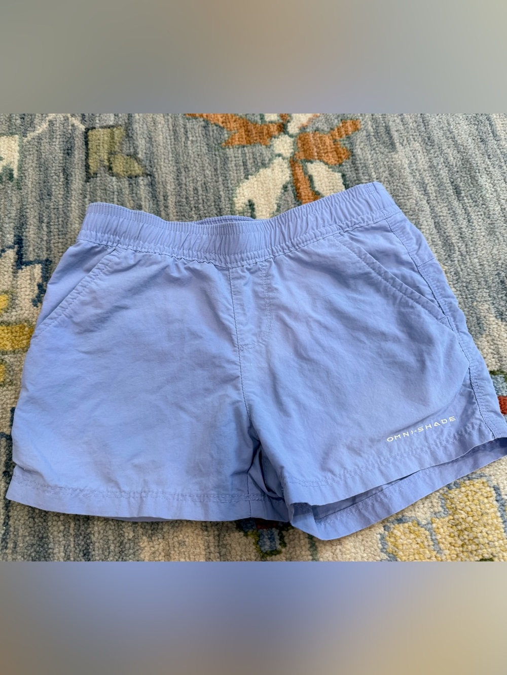 Columbia PFG Blue purple nylon Omni-Shade Shorts Kids Youth Size XS 6